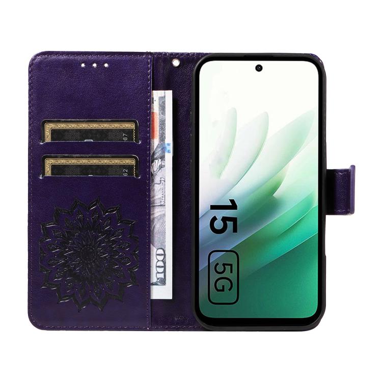For Redmi 15 5G / 4G EU 171mm Embossed Sunflower Pattern Flip Leather Phone Case