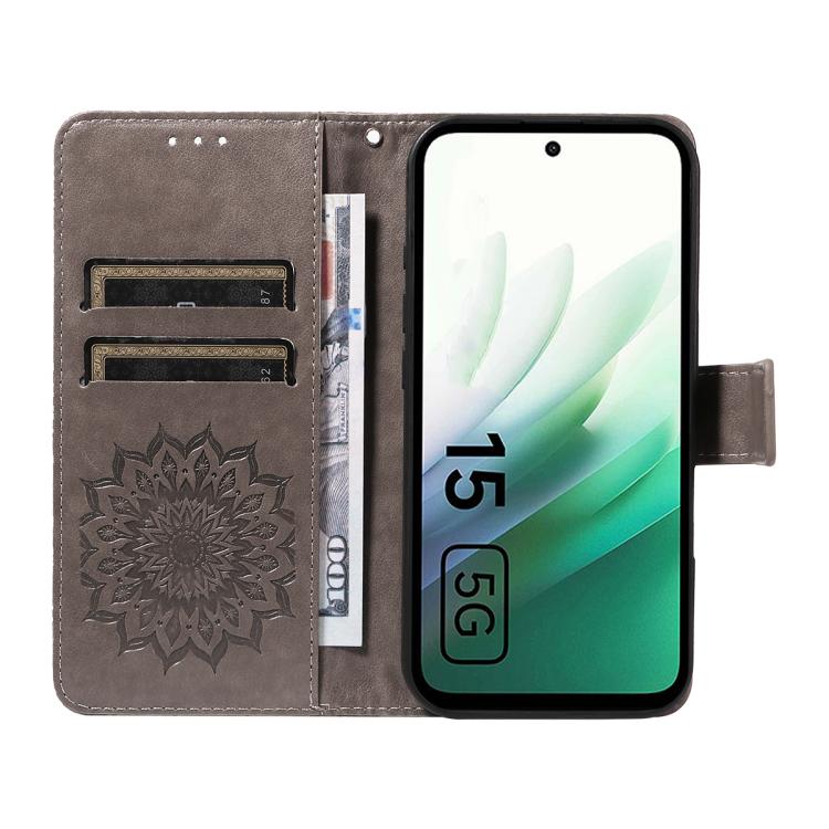 For Redmi 15 5G / 4G EU 171mm Embossed Sunflower Pattern Flip Leather Phone Case