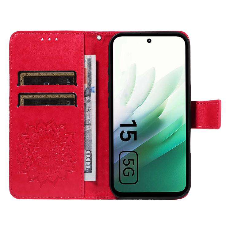 For Redmi 15 5G / 4G EU 171mm Embossed Sunflower Pattern Flip Leather Phone Case
