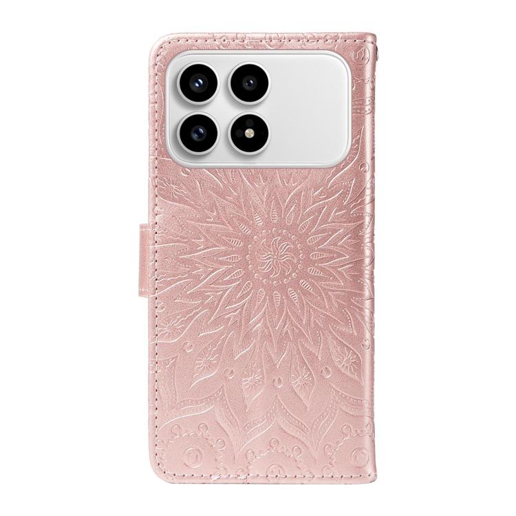 For Redmi K90 / Poco F8 Pro Embossed Sunflower Pattern Flip Leather Phone Case