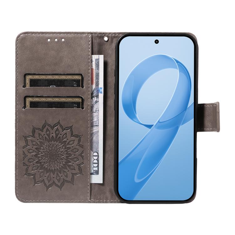 For Redmi K90 / Poco F8 Pro Embossed Sunflower Pattern Flip Leather Phone Case
