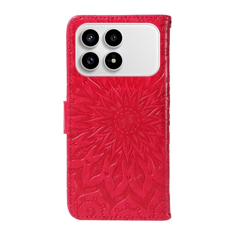 For Redmi K90 / Poco F8 Pro Embossed Sunflower Pattern Flip Leather Phone Case