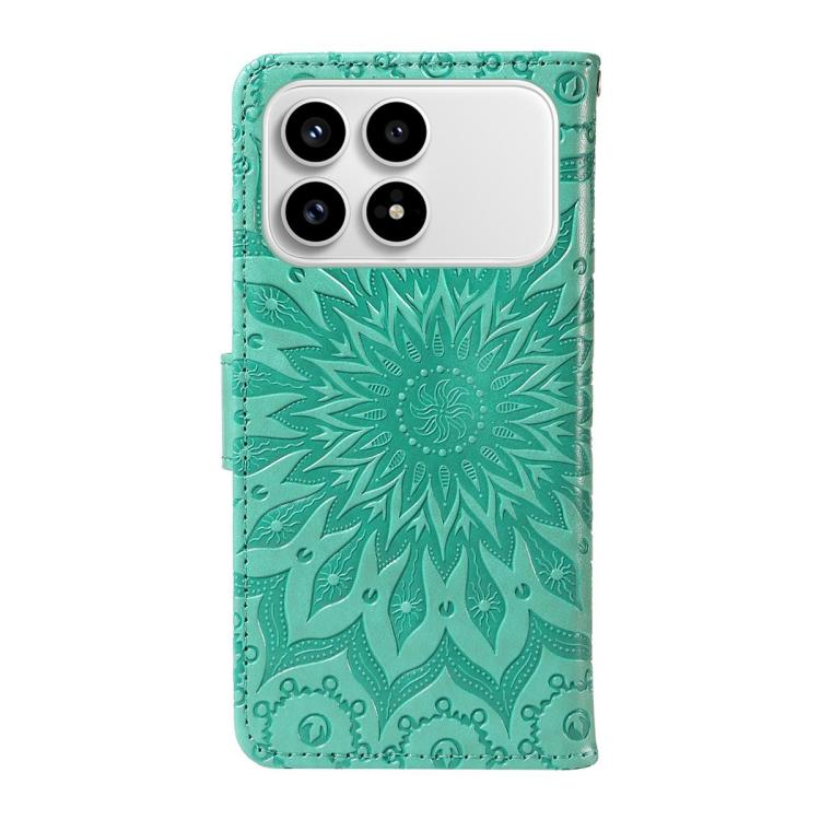 For Redmi K90 / Poco F8 Pro Embossed Sunflower Pattern Flip Leather Phone Case