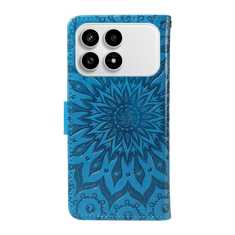 For Redmi K90 / Poco F8 Pro Embossed Sunflower Pattern Flip Leather Phone Case