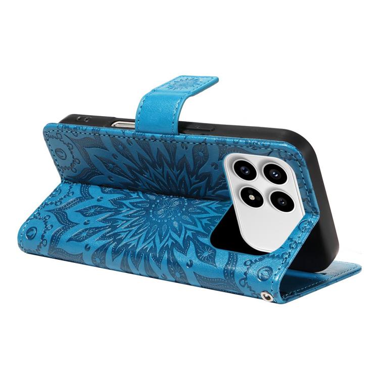 For Redmi K90 / Poco F8 Pro Embossed Sunflower Pattern Flip Leather Phone Case