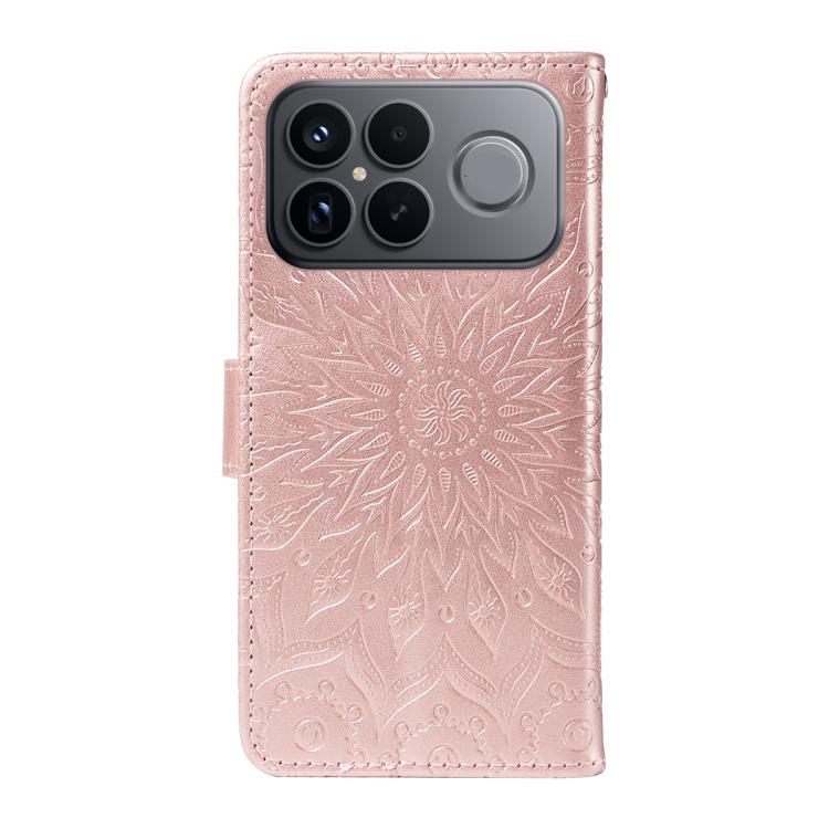 For Redmi K90 Pro Max/Poco F8 Ultra Embossed Sunflower Pattern Flip Leather Phone Case