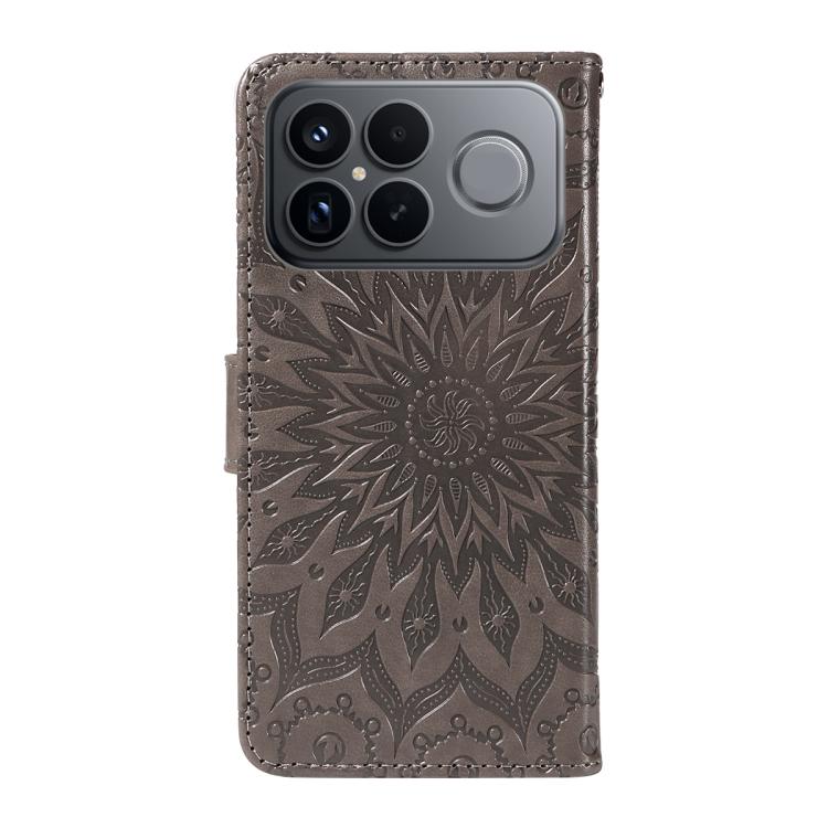 For Redmi K90 Pro Max/Poco F8 Ultra Embossed Sunflower Pattern Flip Leather Phone Case