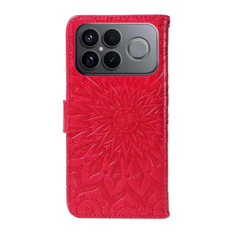 For Redmi K90 Pro Max/Poco F8 Ultra Embossed Sunflower Pattern Flip Leather Phone Case