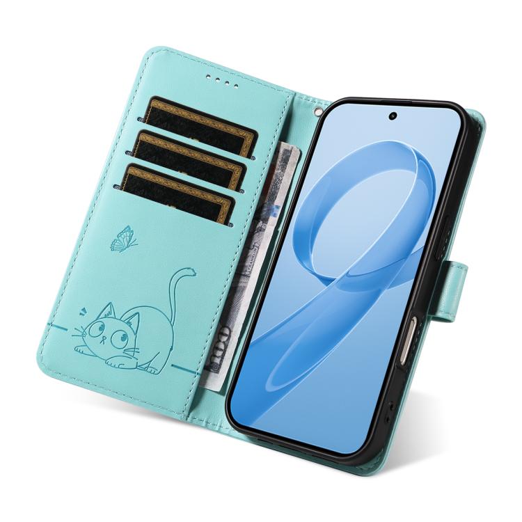 For Redmi K90/Poco F8 Pro Adorable Cat Embossed Pattern Flip Leather Phone Case