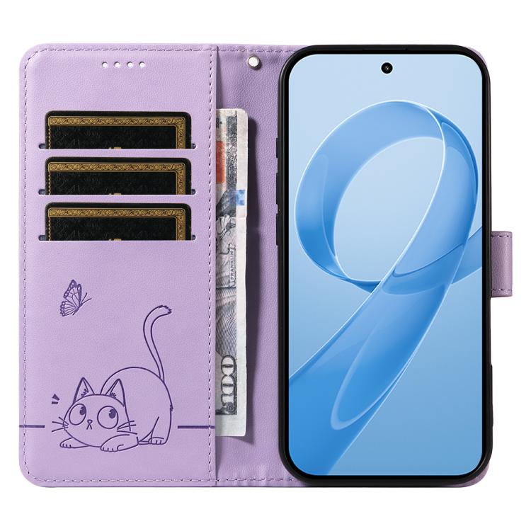 For Redmi K90/Poco F8 Pro Adorable Cat Embossed Pattern Flip Leather Phone Case
