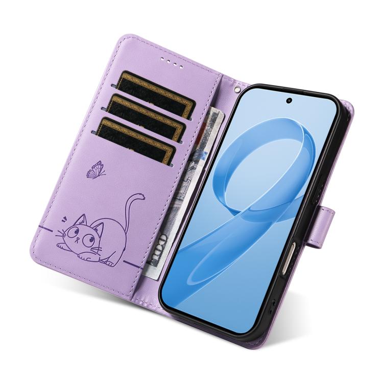 For Redmi K90/Poco F8 Pro Adorable Cat Embossed Pattern Flip Leather Phone Case
