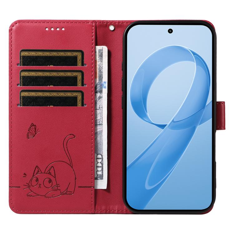 For Redmi K90 Pro Max/Poco F8 Ultra Adorable Cat Embossed Pattern Flip Leather Phone Case