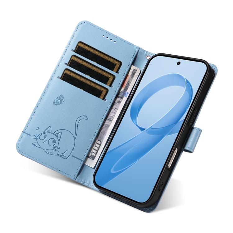 For Redmi K90 Pro Max/Poco F8 Ultra Adorable Cat Embossed Pattern Flip Leather Phone Case