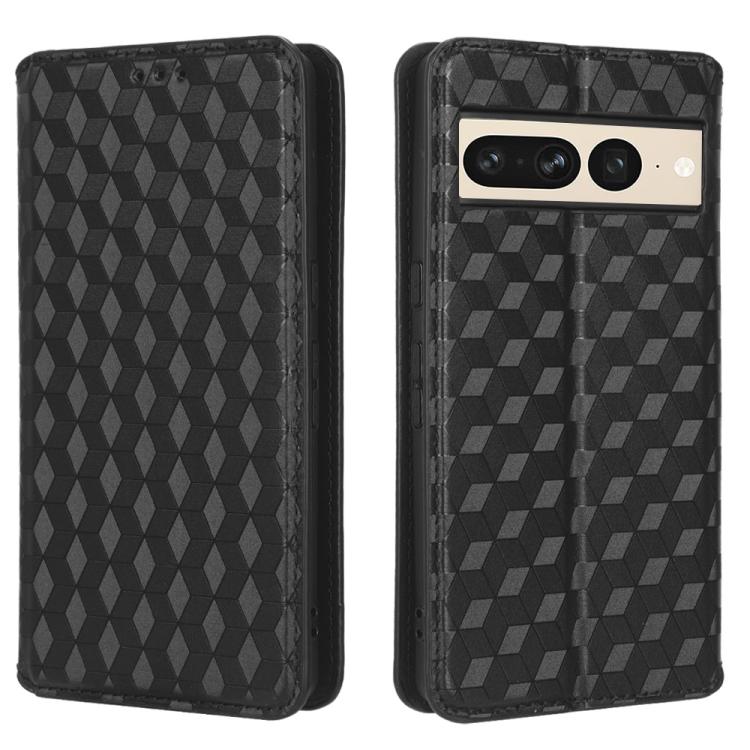 For Google Pixel 7 Pro Cubic Grid Texture Flip Leather Phone Case