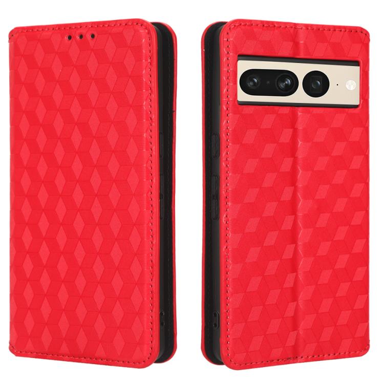 For Google Pixel 7 Pro Cubic Grid Texture Flip Leather Phone Case