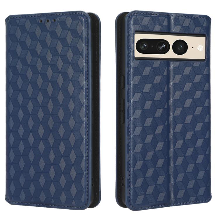 For Google Pixel 7 Pro Cubic Grid Texture Flip Leather Phone Case