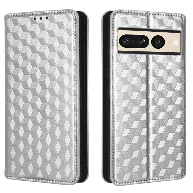 For Google Pixel 7 Pro Cubic Grid Texture Flip Leather Phone Case