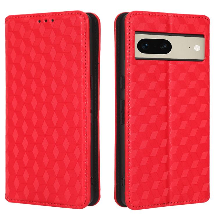 For Google Pixel 7 Cubic Grid Texture Flip Leather Phone Case