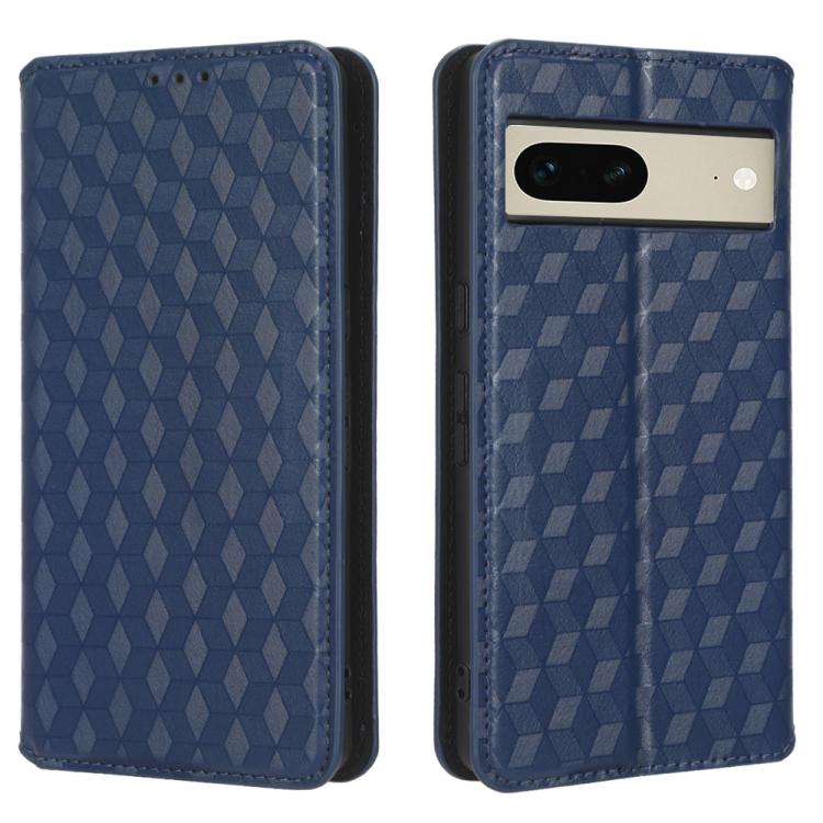 For Google Pixel 7 Cubic Grid Texture Flip Leather Phone Case