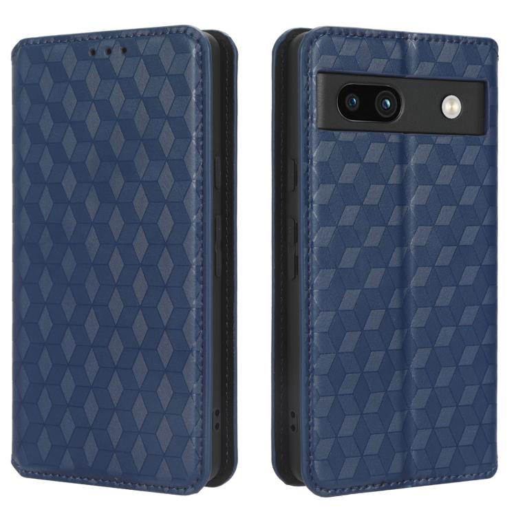 For Google Pixel 7a Cubic Grid Texture Flip Leather Phone Case