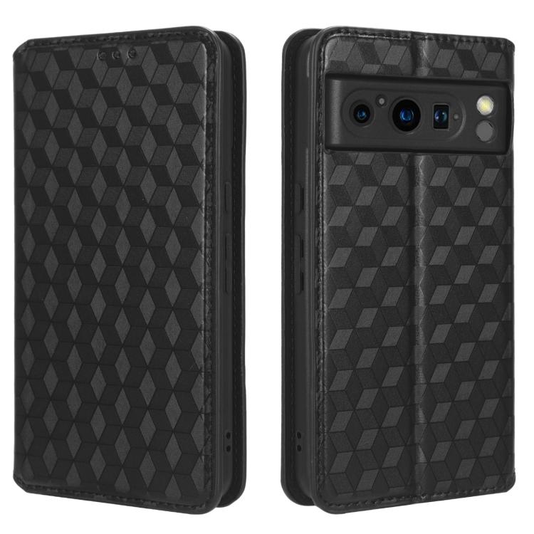 For Google Pixel 8 Pro Cubic Grid Texture Flip Leather Phone Case