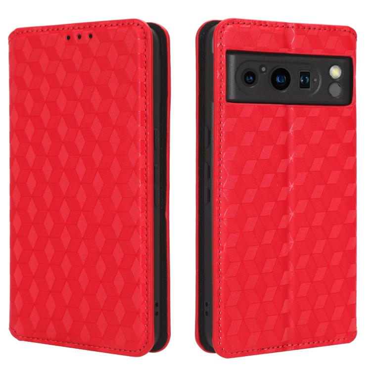 For Google Pixel 8 Pro Cubic Grid Texture Flip Leather Phone Case