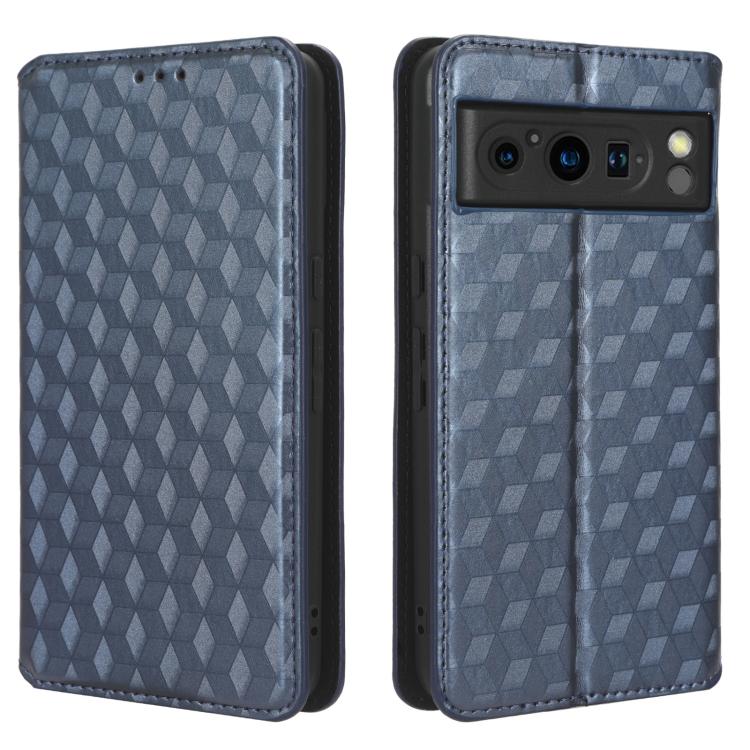 For Google Pixel 8 Pro Cubic Grid Texture Flip Leather Phone Case
