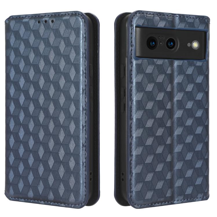 For Google Pixel 8 Cubic Grid Texture Flip Leather Phone Case