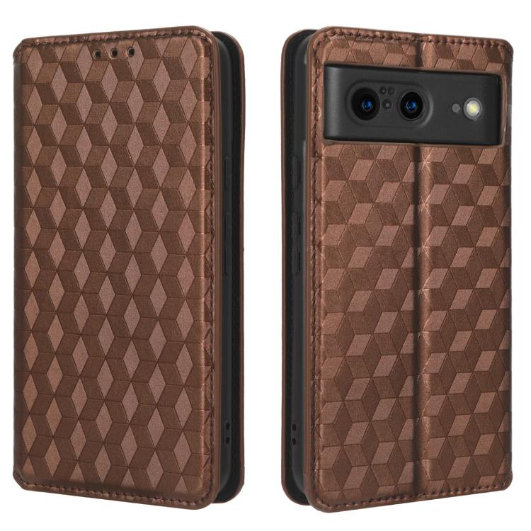 For Google Pixel 8 Cubic Grid Texture Flip Leather Phone Case