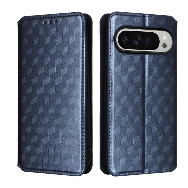 For Google Pixel 9 Pro XL Cubic Grid Texture Flip Leather Phone Case