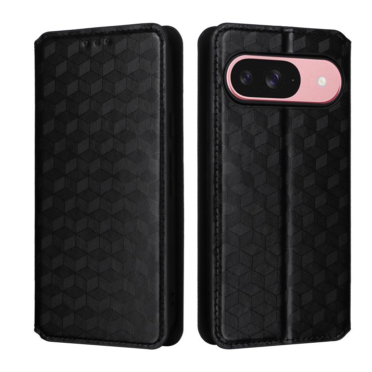 For Google Pixel 9 / Pixel 9 Pro Cubic Grid Texture Flip Leather Phone Case