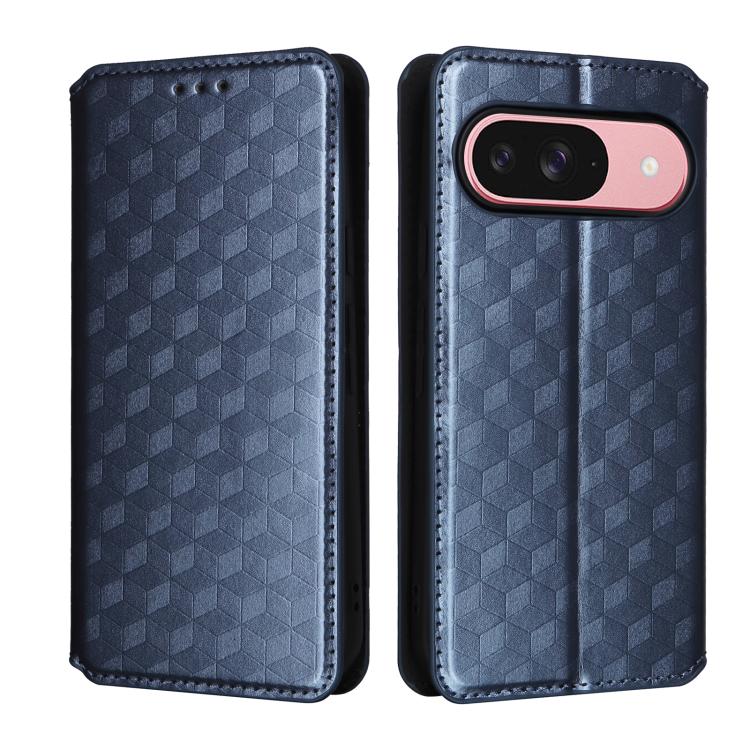 For Google Pixel 9 / Pixel 9 Pro Cubic Grid Texture Flip Leather Phone Case
