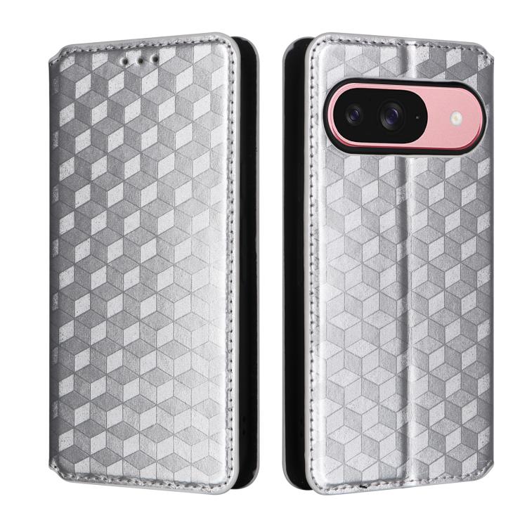 For Google Pixel 9 / Pixel 9 Pro Cubic Grid Texture Flip Leather Phone Case
