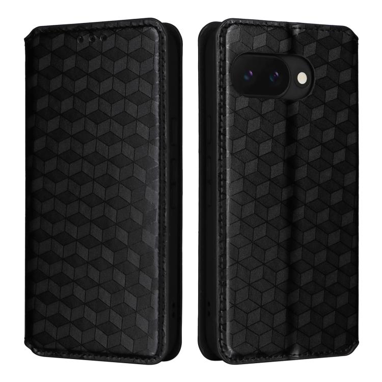 For Google Pixel 9a Cubic Grid Texture Flip Leather Phone Case