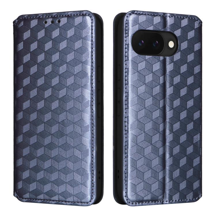 For Google Pixel 9a Cubic Grid Texture Flip Leather Phone Case