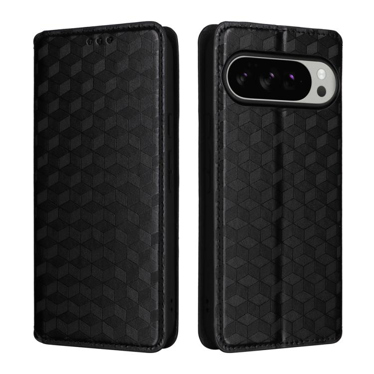 For Google Pixel 10 Pro XL Cubic Grid Texture Flip Leather Phone Case