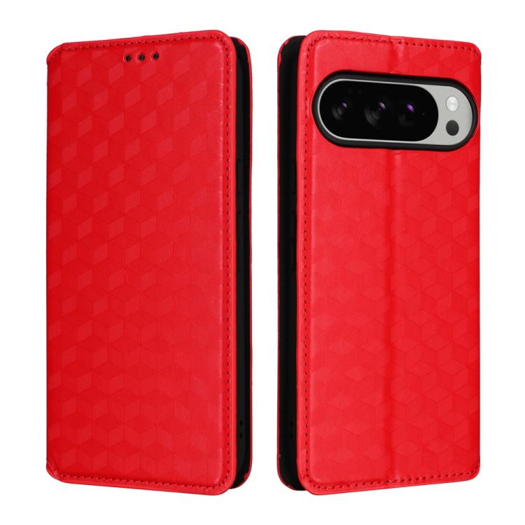 For Google Pixel 10 Pro XL Cubic Grid Texture Flip Leather Phone Case