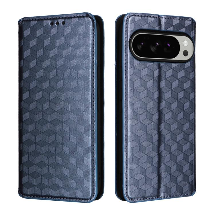 For Google Pixel 10 Pro XL Cubic Grid Texture Flip Leather Phone Case