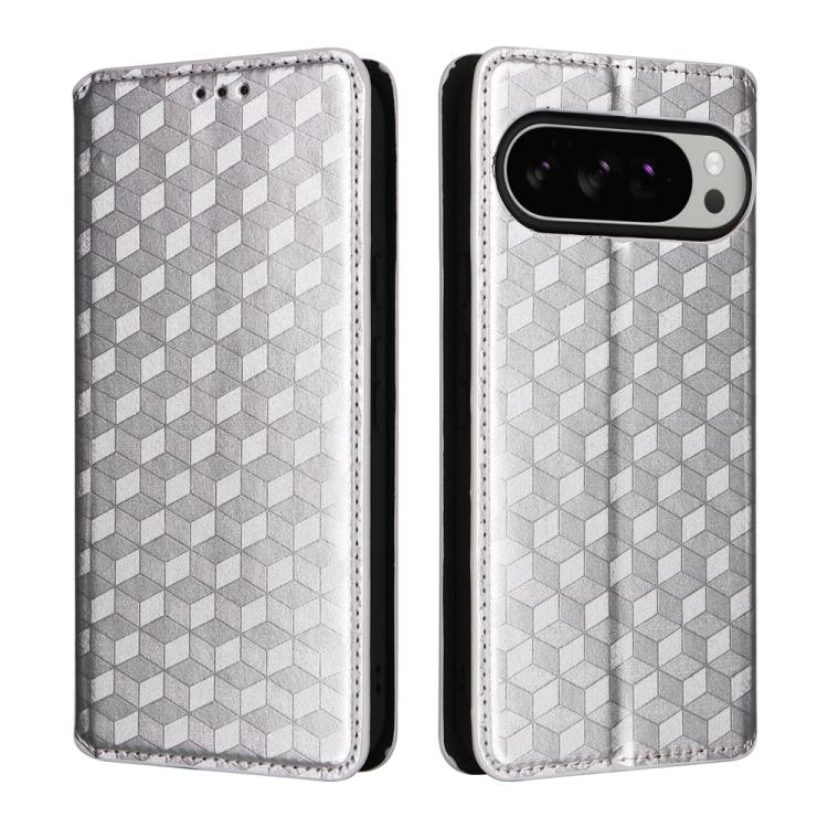 For Google Pixel 10 Pro XL Cubic Grid Texture Flip Leather Phone Case