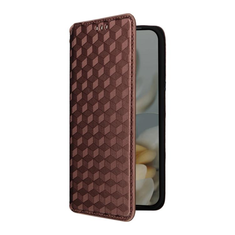 For Google Pixel 10 Pro XL Cubic Grid Texture Flip Leather Phone Case