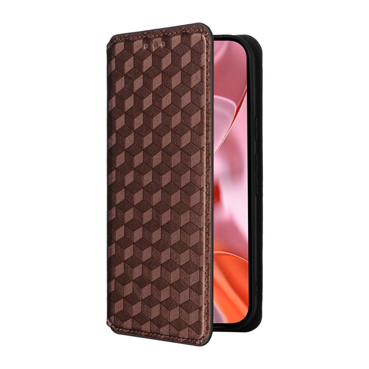 For Google Pixel 10 / Pixel 10 Pro Cubic Grid Texture Flip Leather Phone Case
