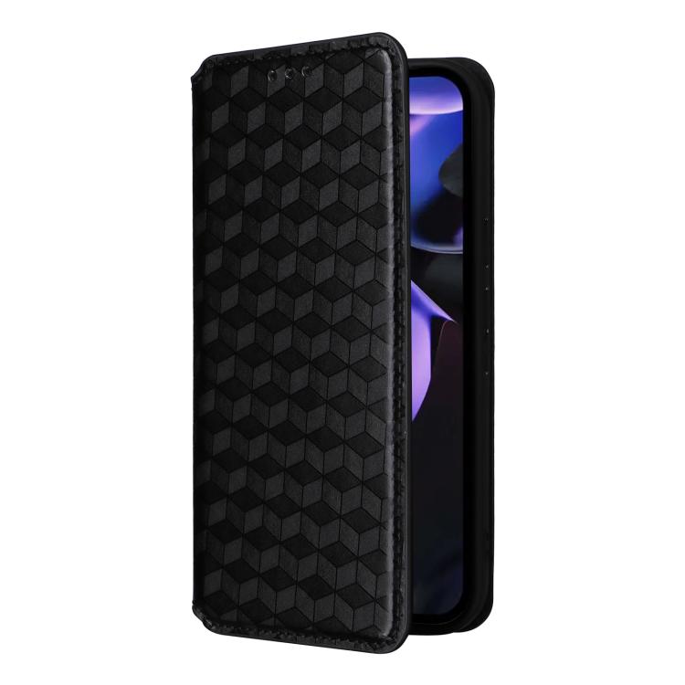 For Google Pixel 10a Cubic Grid Texture Flip Leather Phone Case