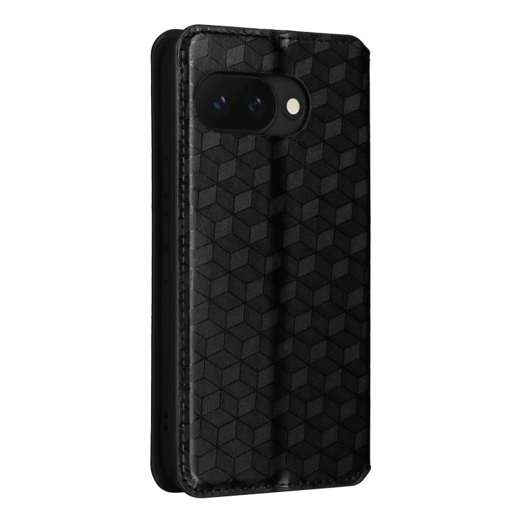 For Google Pixel 10a Cubic Grid Texture Flip Leather Phone Case
