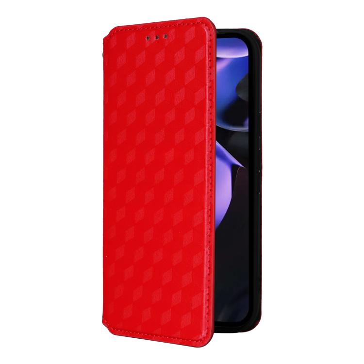 For Google Pixel 10a Cubic Grid Texture Flip Leather Phone Case