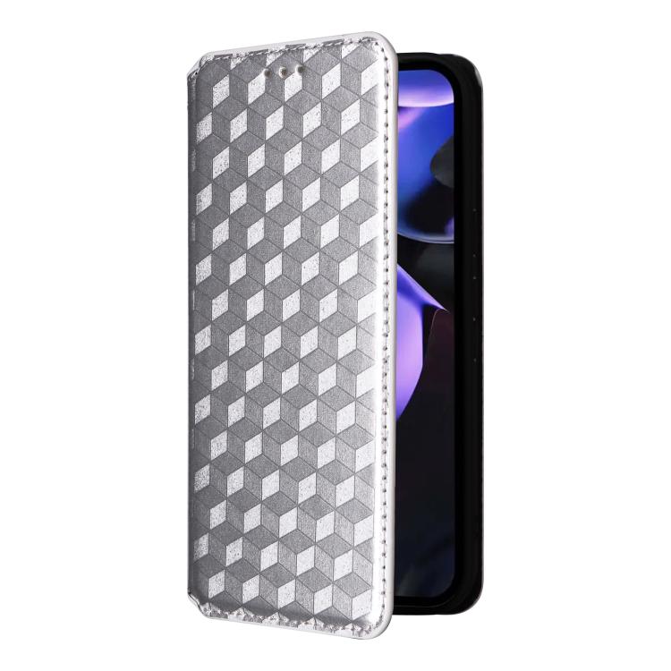 For Google Pixel 10a Cubic Grid Texture Flip Leather Phone Case