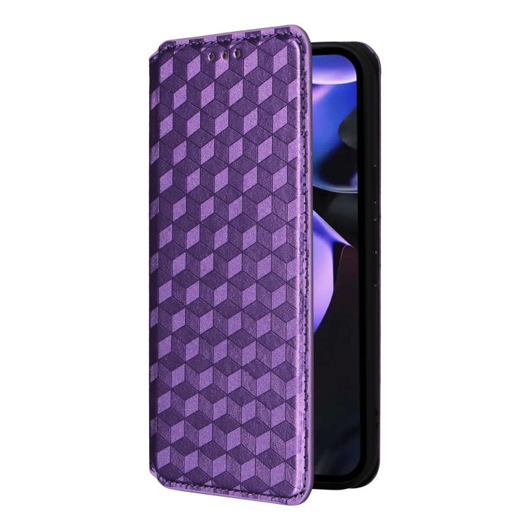 For Google Pixel 10a Cubic Grid Texture Flip Leather Phone Case