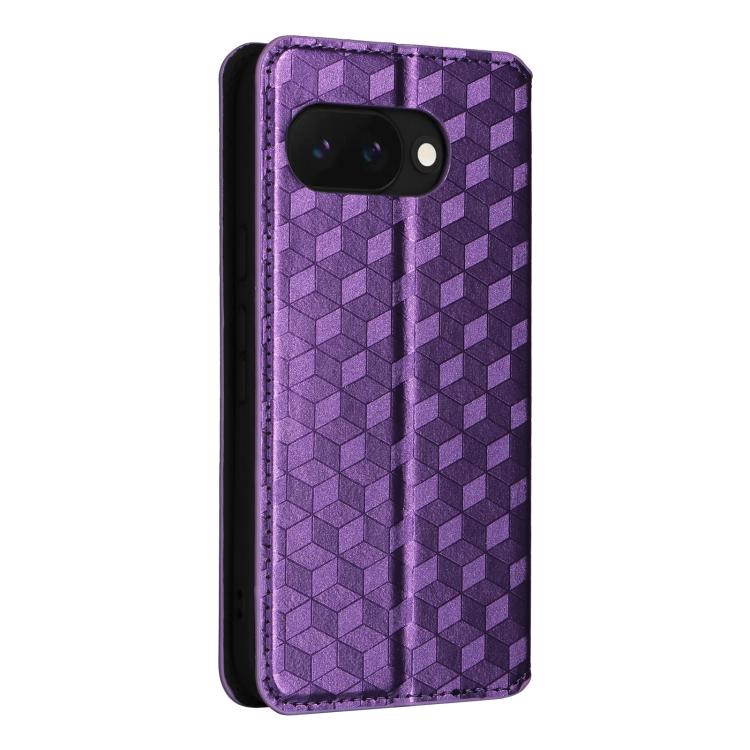 For Google Pixel 10a Cubic Grid Texture Flip Leather Phone Case