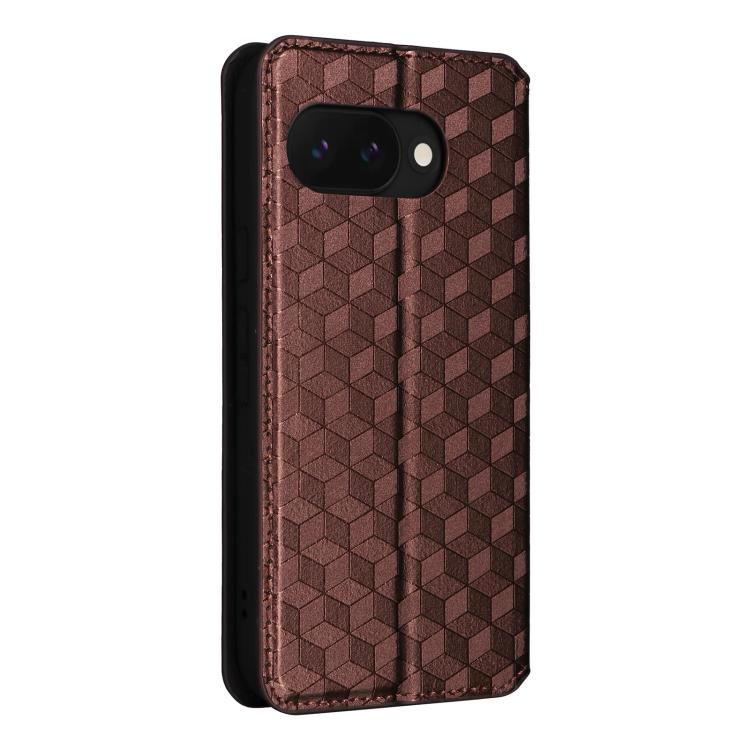 For Google Pixel 10a Cubic Grid Texture Flip Leather Phone Case