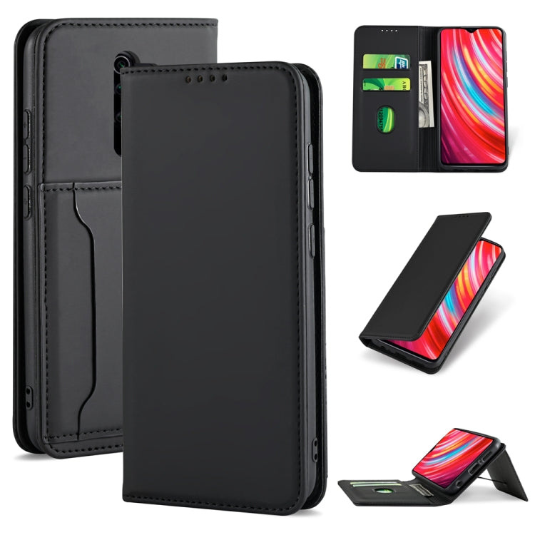 For Xiaomi Redmi Note 8 Pro Strong Magnetism Shockproof Horizontal Flip Liquid Feel Leather Case with Holder & Card Slots & Wallet