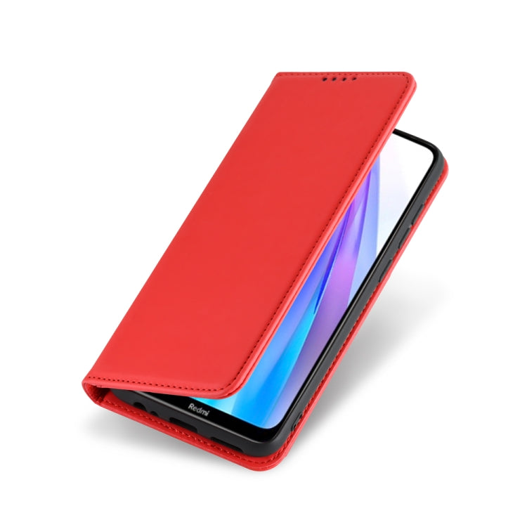 For Xiaomi Redmi Note 8T(India Version) Strong Magnetism Shockproof Horizontal Flip Liquid Feel Leather Case with Holder & Card Slots & Wallet